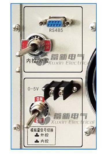 大功率直流高压电源选配RS232,485接口（九针）控制输出。 选配0-5V,0-10V，4-20mA模拟量控制电源的输出。