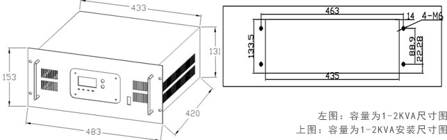 电力专用逆变电源产品尺寸图和安装图