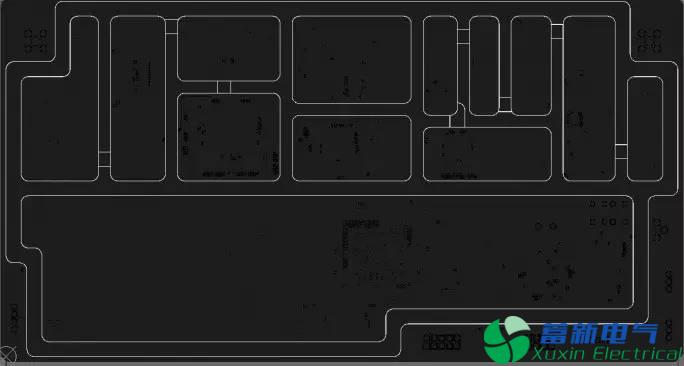 变频电源PCB 设计完成后的结构轮廓图