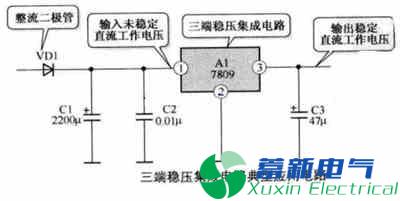 三端稳压集成电路典型应用电路图